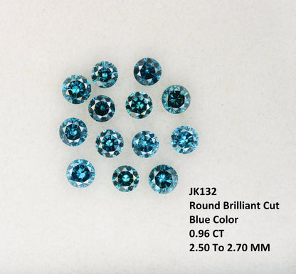 0.96 CT Fancy Blue Round Brilliant Cut Rustic Diamond |Ideal for Engagement Rings, Blue Halo Settings,and Earrings |Perfect Anniversary Gift