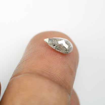 1.35 CT Natural Pear Shape Salt and Pepper Polished Diamond | Gem for Custom Wedding Jewelry | Perfect Engagement Ring Gift for Wife
