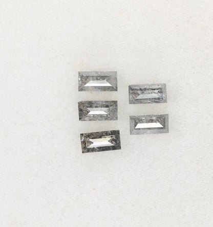 0.69 CT Baguette Shape Salt And Pepper Diamond | Natural Loose Black/Grey Diamonds For Weeding & Earring | For pendant | For Bracelet