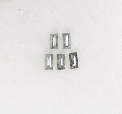 0.69 CT Baguette Shape Salt And Pepper Diamond | Natural Loose Black/Grey Diamonds For Weeding & Earring | For pendant | For Bracelet