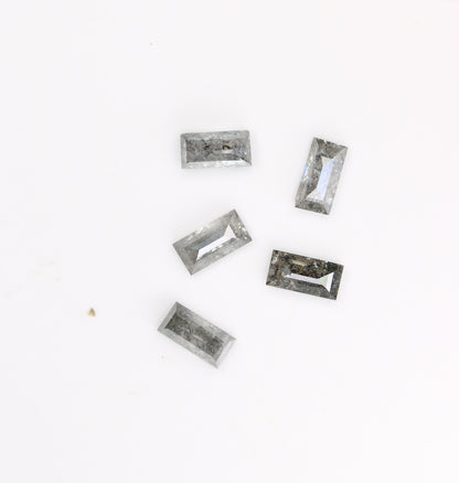 0.69 CT Baguette Shape Salt And Pepper Diamond | Natural Loose Black/Grey Diamonds For Weeding & Earring | For pendant | For Bracelet