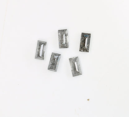 0.69 CT Baguette Shape Salt And Pepper Diamond | Natural Loose Black/Grey Diamonds For Weeding & Earring | For pendant | For Bracelet