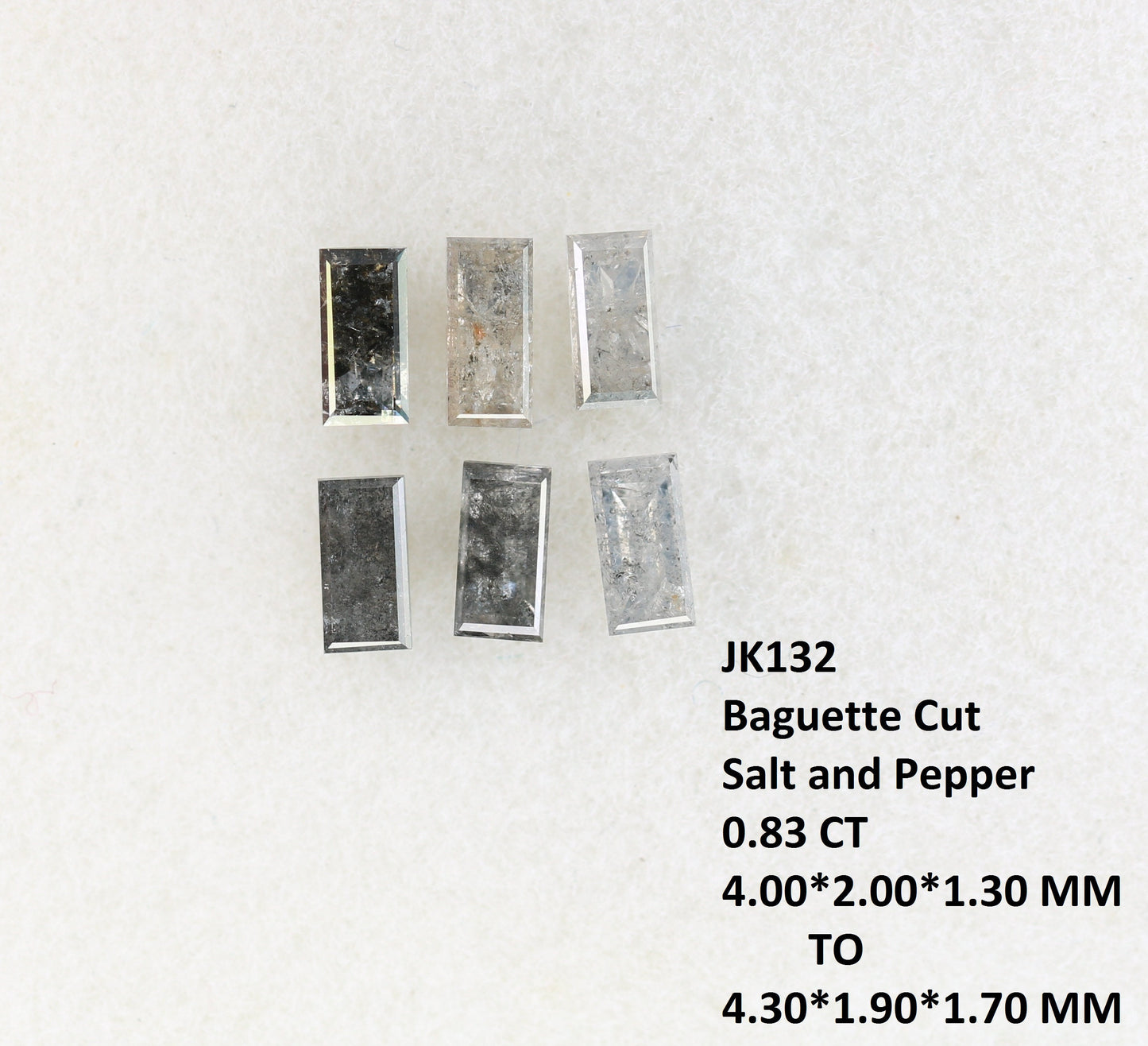 0.83 CT Natural Salt and Pepper Baguette Shape Diamond For Engagement Ring | Wedding Jewelry | Gift For Wife | Gift For Men | Wedding Gift