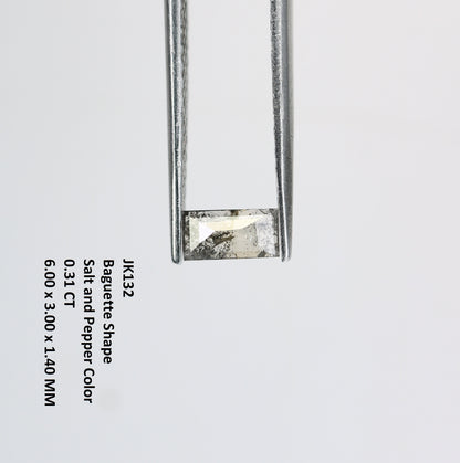 0.31 CT Salt and Pepper Baguette Shape Rustic Diamond For Engagement Ring | Diamond Pendant | Gift For Sister | Gift For Wife | Wedding Gift