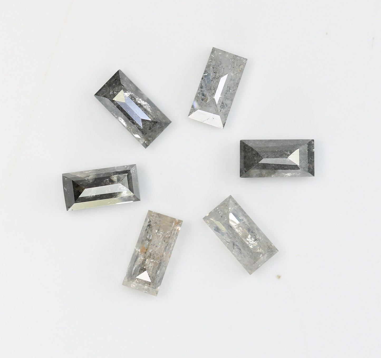 0.83 CT Natural Salt and Pepper Baguette Shape Diamond For Engagement Ring | Wedding Jewelry | Gift For Wife | Gift For Men | Wedding Gift