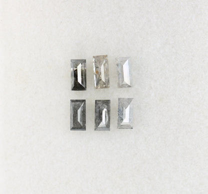 0.83 CT Natural Salt and Pepper Baguette Shape Diamond For Engagement Ring | Wedding Jewelry | Gift For Wife | Gift For Men | Wedding Gift