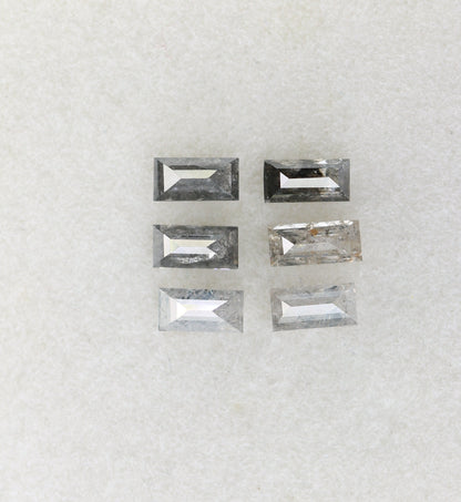 0.83 CT Natural Salt and Pepper Baguette Shape Diamond For Engagement Ring | Wedding Jewelry | Gift For Wife | Gift For Men | Wedding Gift