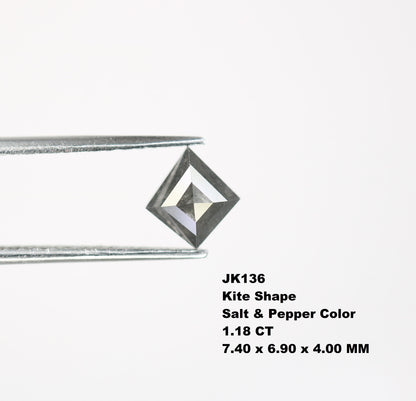 1.18 CT Shape Salt and Pepper Kite Shape - Natural Kite shape Loose Diamond -For 14k Gold Jewelry - Christmas Gift - LABORDAY Offer