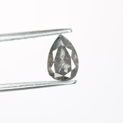 0.68 CT Natural Salt and Pepper Pear Shape Polished Diamond for Custom Engagement Ring | Wedding Jewelry Making | Bezel Set Design |