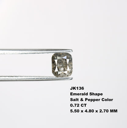 0.72 CT Emerald Cut Loose Salt & Pepper Diamond - Ideal for Custom Wedding Rings - Labor Day Sale