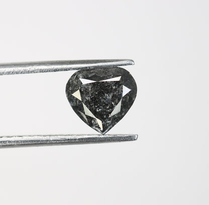 1.22 CT Natural Heart shape Rustic Salt And Pepper Diamond For Engagement Ring | Wedding Ring | Gift For Wife |  Gift For Men | Wedding Gift