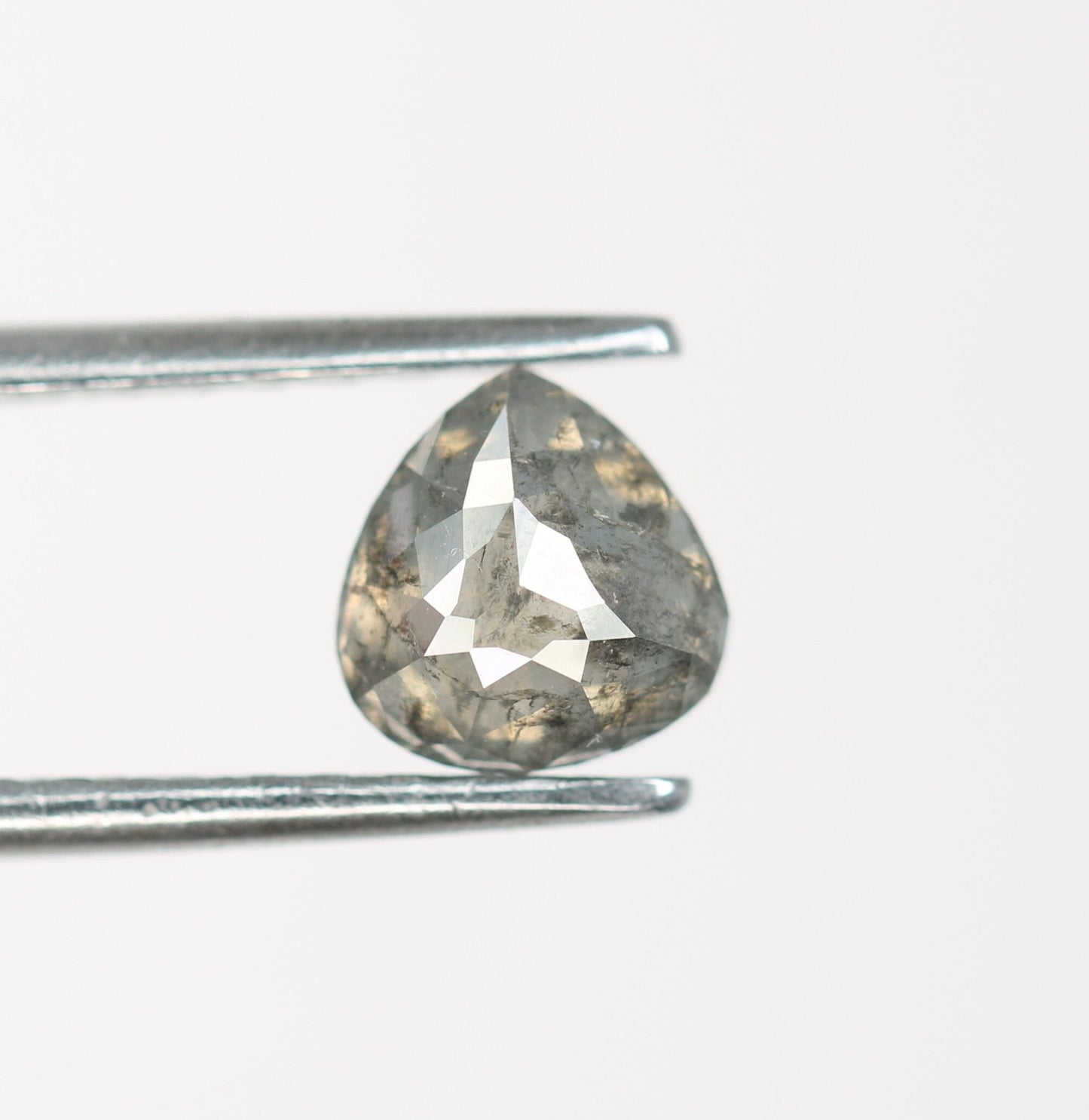 1.04 CT Pear Shape Salt and Pepper Diamond | Custom Halo Engagement Ring | Unique Anniversary Gift | Artisan Jewelry