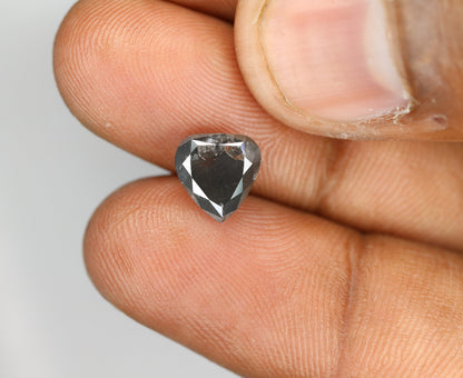 2.13 CT Natural Heart Shape Salt and Pepper Rustic Diamond For Proposal Ring | Gift For Girl Friend | Gift For Boy Friend | Birthday Gift