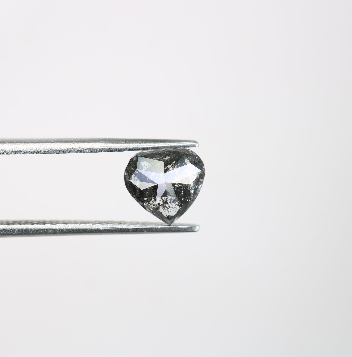 1.22 CT Natural Heart shape Rustic Salt And Pepper Diamond For Engagement Ring | Wedding Ring | Gift For Wife |  Gift For Men | Wedding Gift