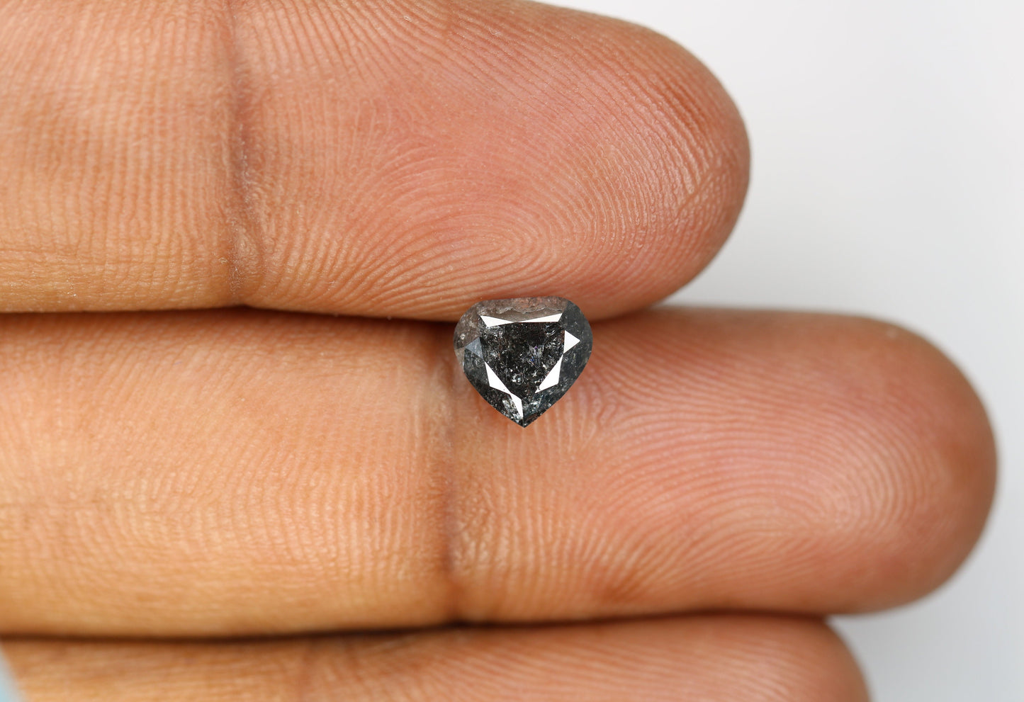 1.22 CT Natural Heart shape Rustic Salt And Pepper Diamond For Engagement Ring | Wedding Ring | Gift For Wife |  Gift For Men | Wedding Gift
