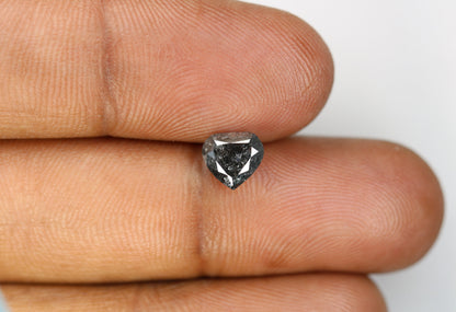 1.22 CT Natural Heart shape Rustic Salt And Pepper Diamond For Engagement Ring | Wedding Ring | Gift For Wife |  Gift For Men | Wedding Gift