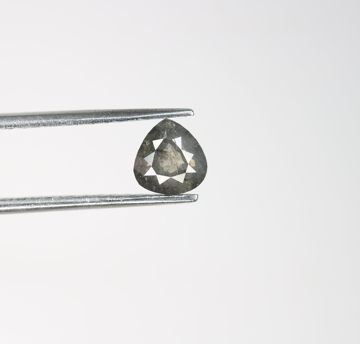 1.04 CT Pear Shape Salt and Pepper Diamond | Custom Halo Engagement Ring | Unique Anniversary Gift | Artisan Jewelry