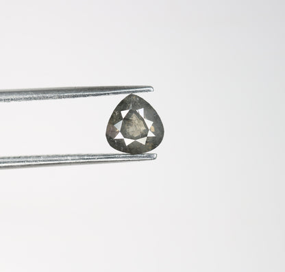1.04 CT Pear Shape Salt and Pepper Diamond | Custom Halo Engagement Ring | Unique Anniversary Gift | Artisan Jewelry