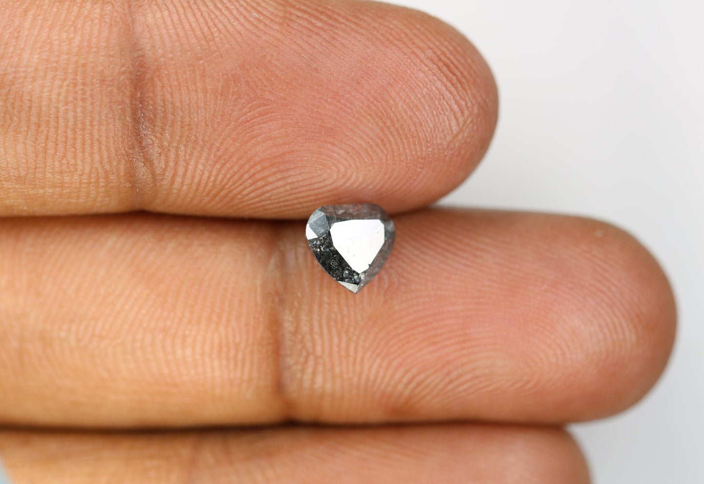 1.22 CT Natural Heart shape Rustic Salt And Pepper Diamond For Engagement Ring | Wedding Ring | Gift For Wife |  Gift For Men | Wedding Gift