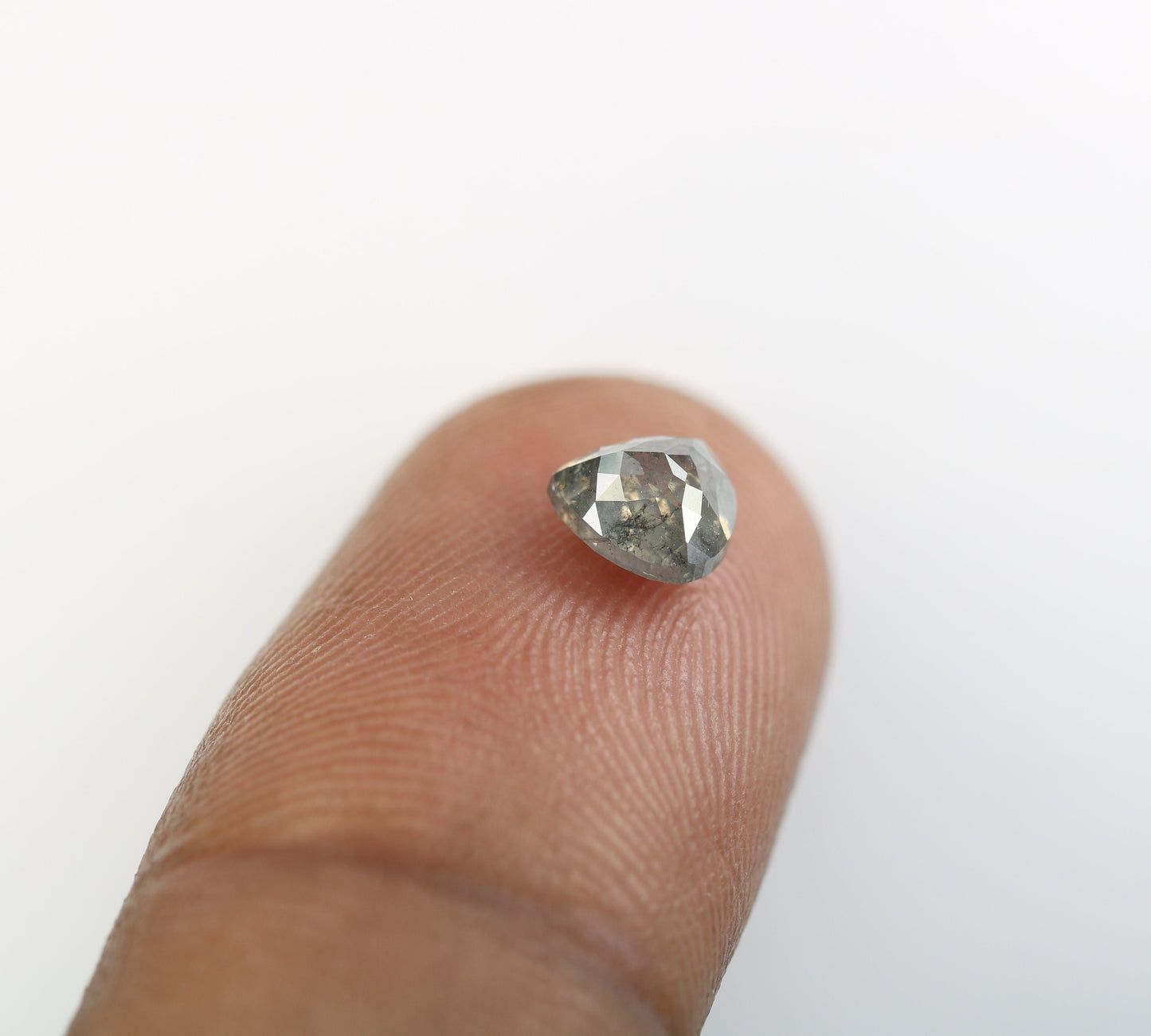 1.04 CT Pear Shape Salt and Pepper Diamond | Custom Halo Engagement Ring | Unique Anniversary Gift | Artisan Jewelry