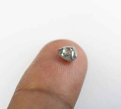 1.04 CT Pear Shape Salt and Pepper Diamond | Custom Halo Engagement Ring | Unique Anniversary Gift | Artisan Jewelry