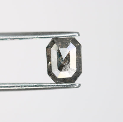 Emerald Cut 0.69 CT Salt and Pepper Loose Diamond - Ideal for Custom Wedding Ring Jewelry - Perfect for Engagement