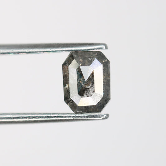 Emerald Cut 0.69 CT Salt and Pepper Loose Diamond - Ideal for Custom Wedding Ring Jewelry - Perfect for Engagement