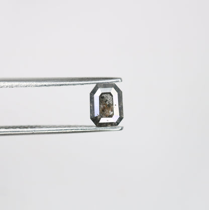 Emerald Cut 0.69 CT Salt and Pepper Loose Diamond - Ideal for Custom Wedding Ring Jewelry - Perfect for Engagement