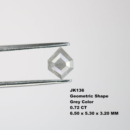 0.72 CT Geometric Shape Grey Color Diamond For Engagement Ring | Gift For Girl Friend | Gift For Wife | Anniversary Gift | Halo Set Ring