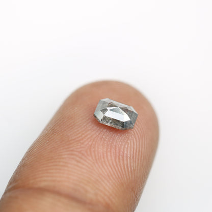 Emerald Cut 0.69 CT Salt and Pepper Loose Diamond - Ideal for Custom Wedding Ring Jewelry - Perfect for Engagement