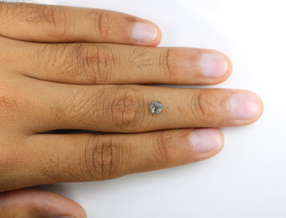 1.04 CT Pear Shape Salt and Pepper Diamond | Custom Halo Engagement Ring | Unique Anniversary Gift | Artisan Jewelry