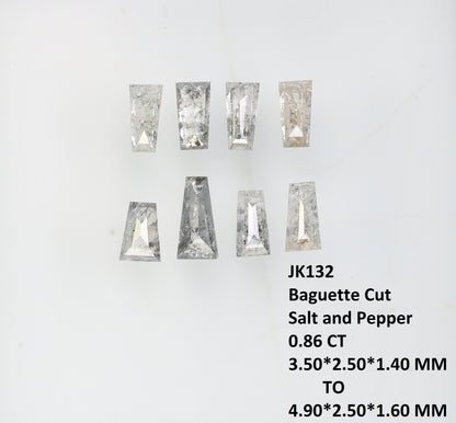 0.86 CT Natural Baguette Shape Salt and Pepper Rustic Diamond For Engagement Ring | Diamond Earring | Gift For Girl Friend | Birthday Gift