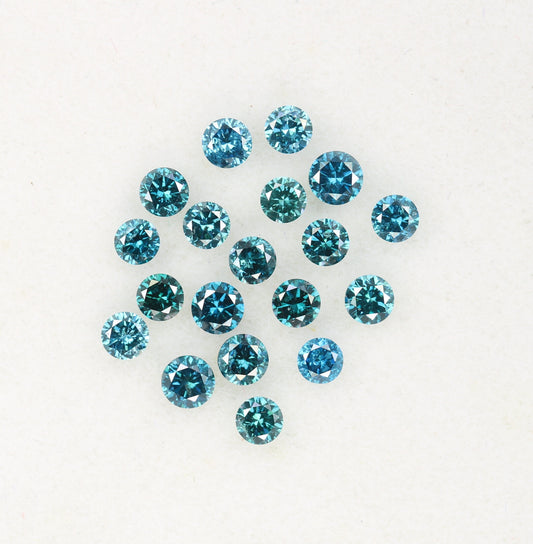 0.89 CT Blue Round Brilliant Cut Treated Rustic Diamond | Perfect for Wedding Jewelry, Blue Diamond Necklaces, and Gift for Wife or Birthday