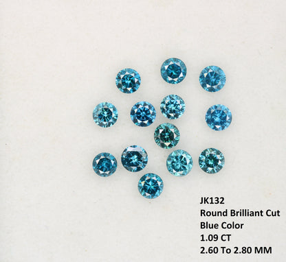 1.09 CT Blue Round Brilliant Cut Polished Diamond | Ideal for Engagement Rings, Halo Set Designs, and Wedding Gifts | Perfect for Wife