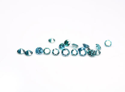 0.89 CT Blue Round Brilliant Cut Treated Rustic Diamond | Perfect for Wedding Jewelry, Blue Diamond Necklaces, and Gift for Wife or Birthday