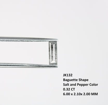 0.32 CT Baguette Shape Salt And Pepper Diamond | Natural Loose Black/Grey Diamonds For Weeding & Earring | For pendant | For Bracelet