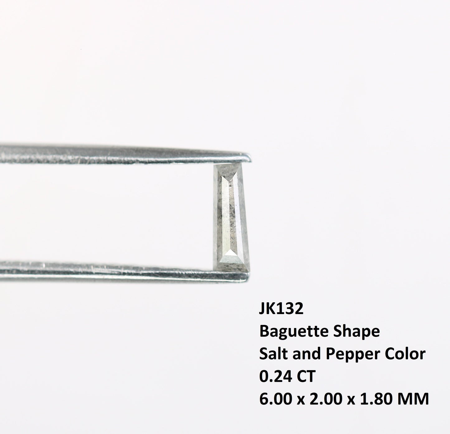 0.24 Baguette Shape Salt And Pepper Diamond | Natural Loose Black/Grey Diamonds For Weeding & Earring | For pendant | For Bracelet Diamonds