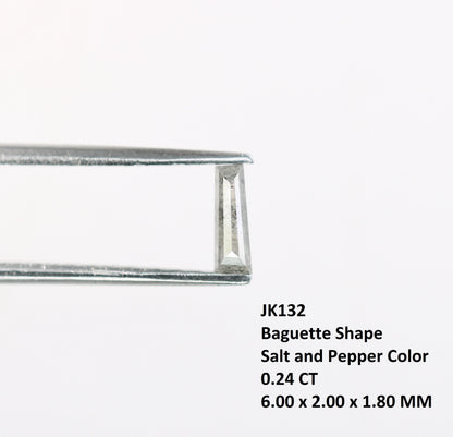 0.24 Baguette Shape Salt And Pepper Diamond | Natural Loose Black/Grey Diamonds For Weeding & Earring | For pendant | For Bracelet Diamonds