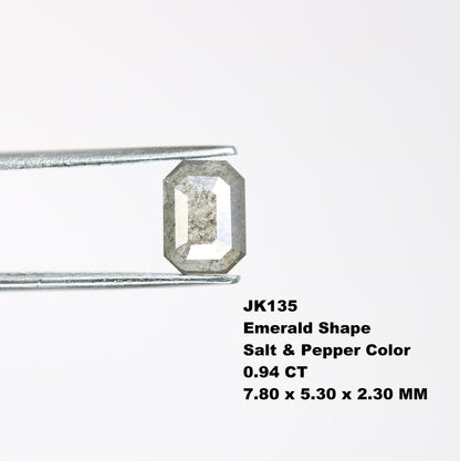 0.94 CT Emerald Cut Loose Diamond - Salt and Pepper Emerald Shape Diamond - Emerald For Wedding Ring - LABORDAY Offer - Customize Jewelry