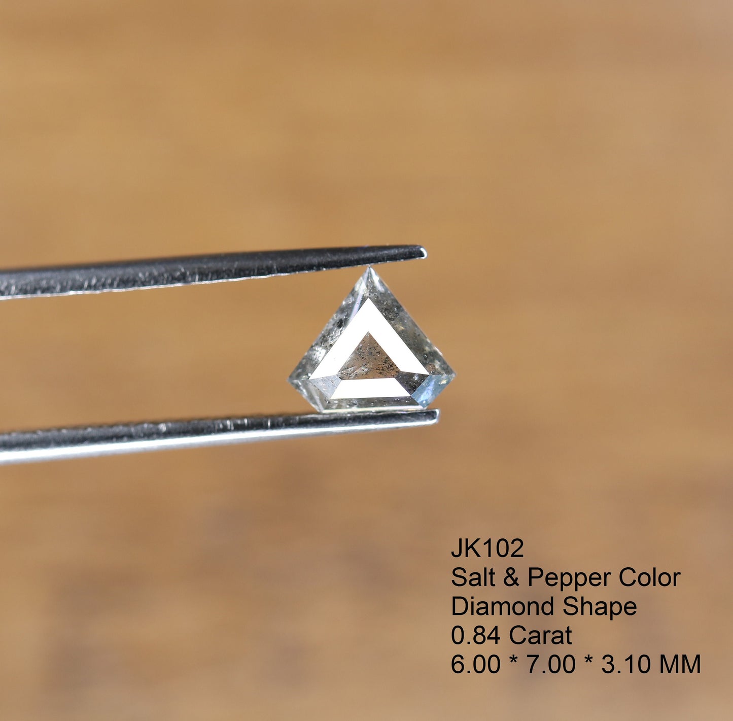 0.84 CT Natural Diamond Shape Salt and Pepper Rustic Diamond For Wedding Jewelry | Engagement Ring | Gift For Girl Friend | Birthday Gift