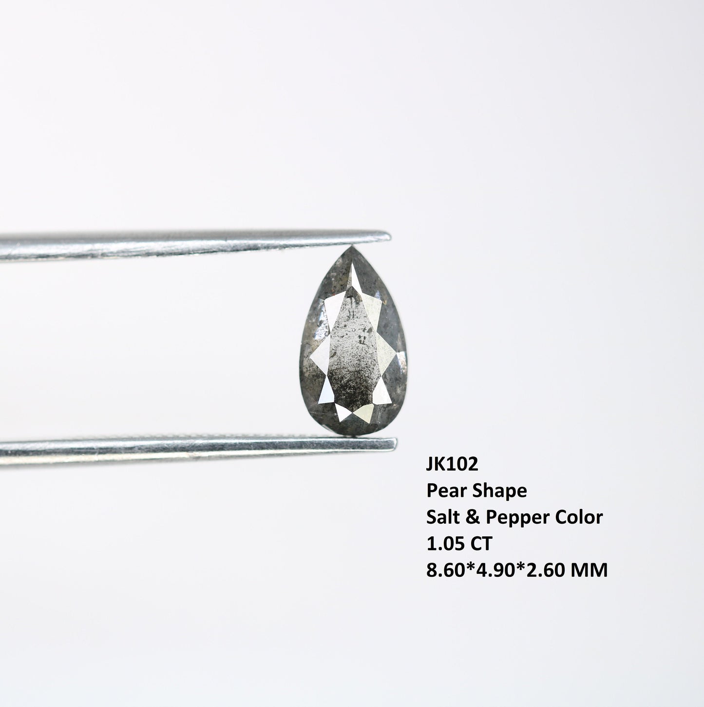 1.05 CT Pear Shape Salt and Pepper Diamond for Every Occasion | Wedding Jewelry | Proposal Ring | Perfect Gift for Her or Him | Birthday