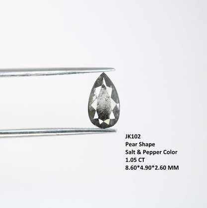 1.05 CT Pear Shape Salt and Pepper Diamond for Every Occasion | Wedding Jewelry | Proposal Ring | Perfect Gift for Her or Him | Birthday
