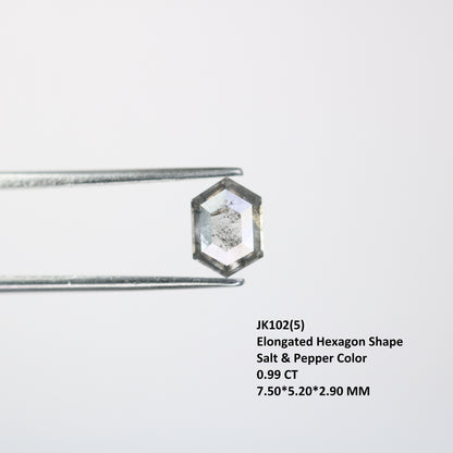 0.99 CT Salt and Pepper Hexagon Cut - Natural Loose Hexagon Shape -Unique Diamond for Ring - Special Gift for Her - Wholesaler of Diamond