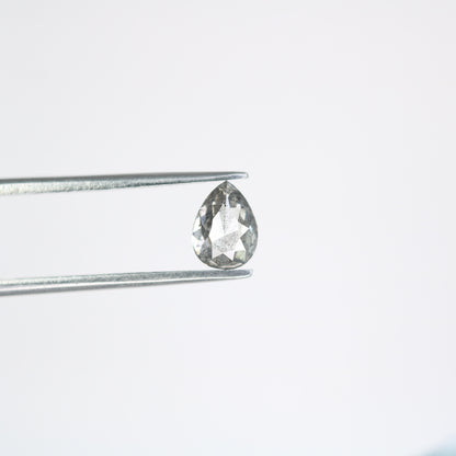0.86 CT Natural Pear Shape Salt and Pepper Rustic Diamond | Custom Engagement Ring Gem | Pear Bezel Set Design | Perfect Gift for Wife