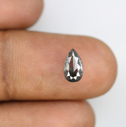 1.05 CT Pear Shape Salt and Pepper Diamond for Every Occasion | Wedding Jewelry | Proposal Ring | Perfect Gift for Her or Him | Birthday