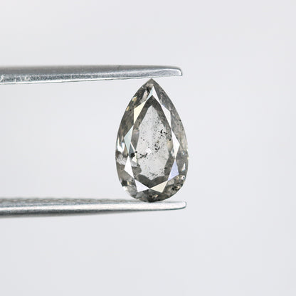 0.96 CT Real Natural Salt and Pepper Pear Shape Diamond | Custom Engagement Ring Gem | Wedding Jewelry | Perfect Gift for Wife or Him