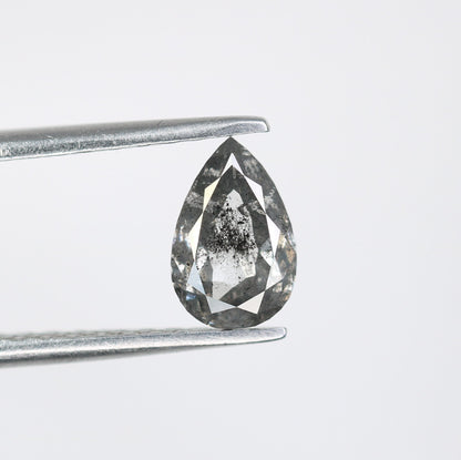 0.74 CT Elegant Natural Pear Shape Salt and Pepper Diamond | Custom Engagement Ring Gem | Perfect Wedding Jewelry Gift for Mother