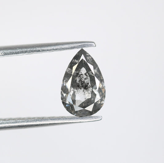 0.74 CT Elegant Natural Pear Shape Salt and Pepper Diamond | Custom Engagement Ring Gem | Perfect Wedding Jewelry Gift for Mother