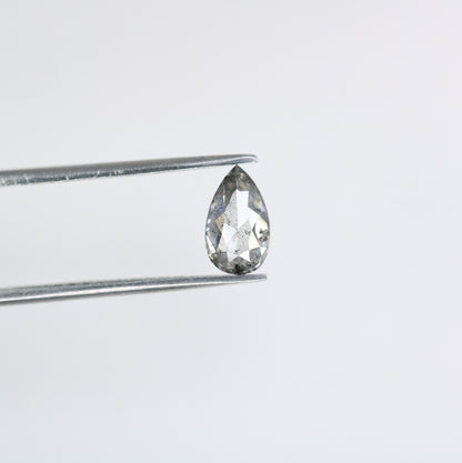 0.96 CT Real Natural Salt and Pepper Pear Shape Diamond | Custom Engagement Ring Gem | Wedding Jewelry | Perfect Gift for Wife or Him