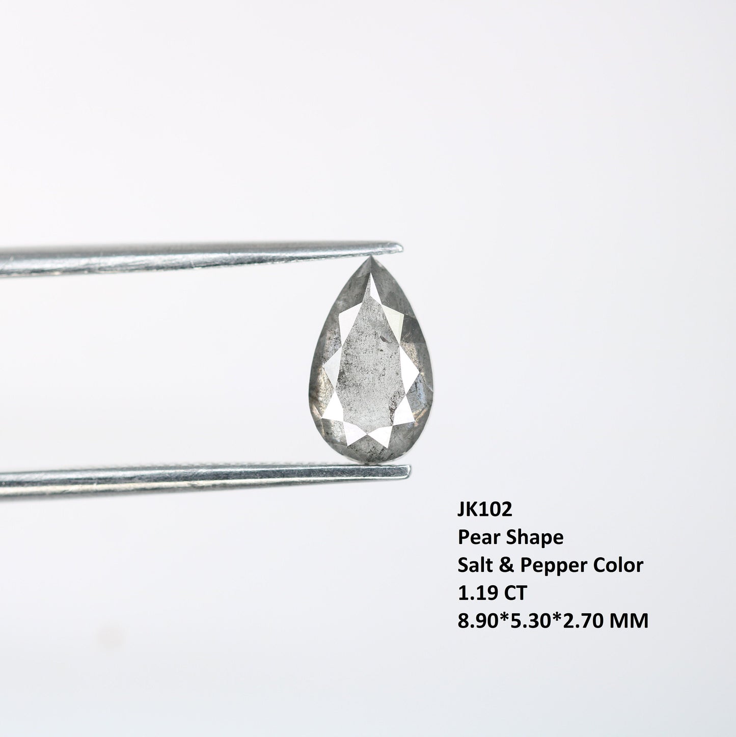 1.19 CT Fancy Pear Shape Salt and Pepper Diamond for Custom Engagement Ring | Perfect Gift for Girlfriend or Boyfriend | Anniversary Gift